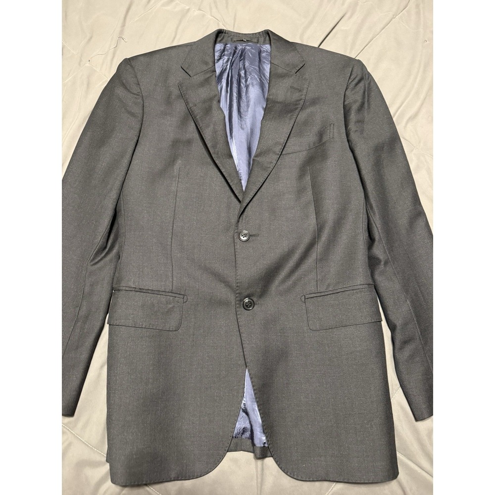 SuitSupply Napoli Blazer 40L Gray Wool Super 110s Vitale Barberis Canonico